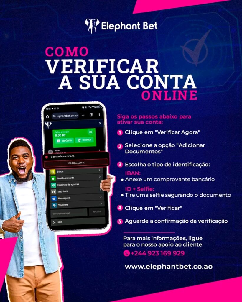 Como verificar a sua conta na Elephant Bet