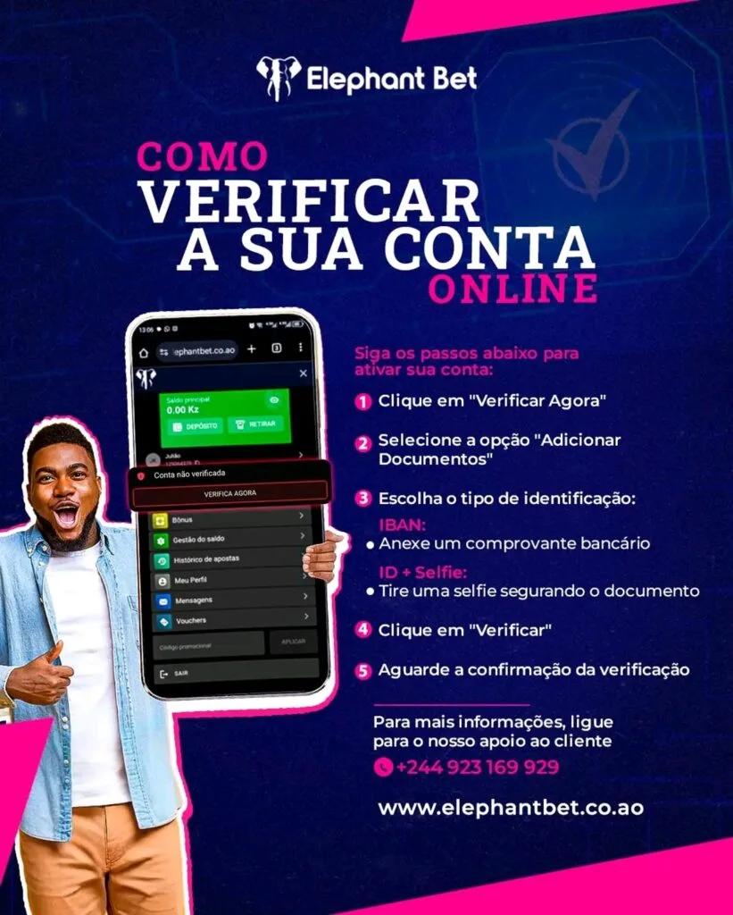 Como verificar a sua conta na Elephant Bet