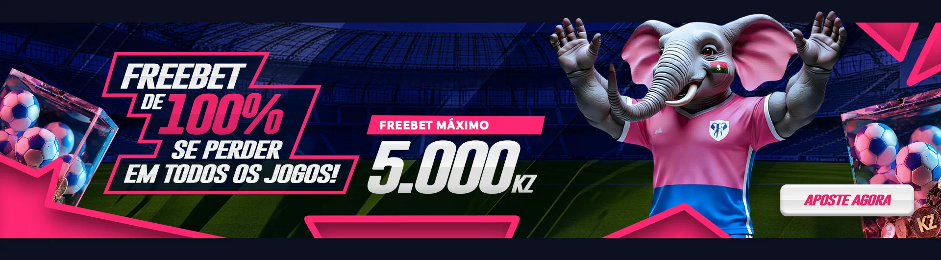 Freebet de 100% se perder em todos os Jogos