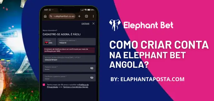 Como criar uma conta na Elephant Bet Angola